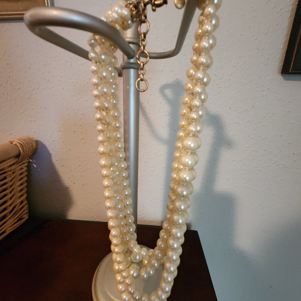 J. Crew Cascading Multistrand Faux Pearl Statement Necklace